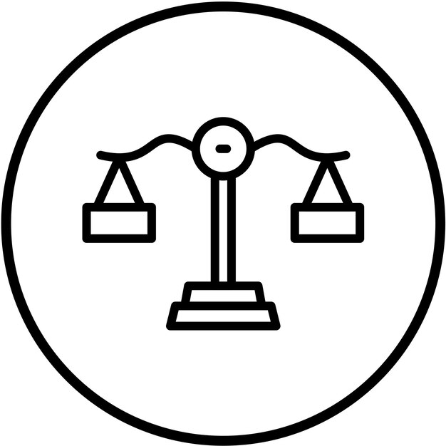 Diseño vectorial Estilo del icono de justicia