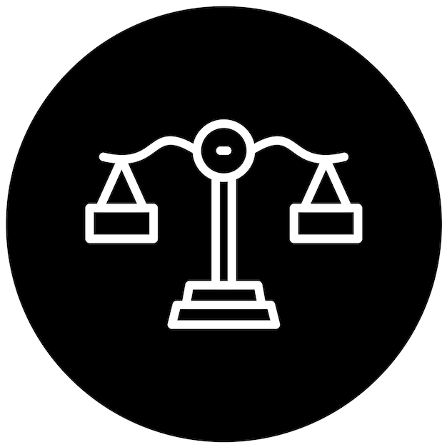 Diseño vectorial Estilo del icono de justicia