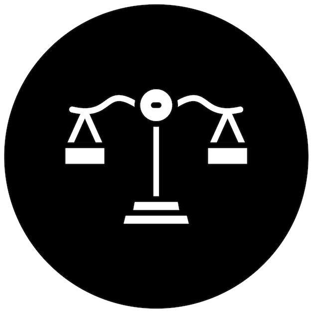 Diseño vectorial Estilo del icono de justicia