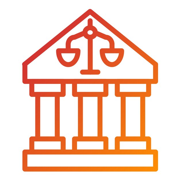 Diseño vectorial Estilo del icono de justicia