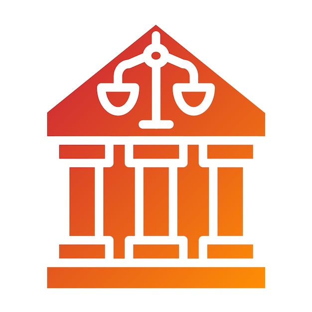 Diseño vectorial Estilo del icono de justicia