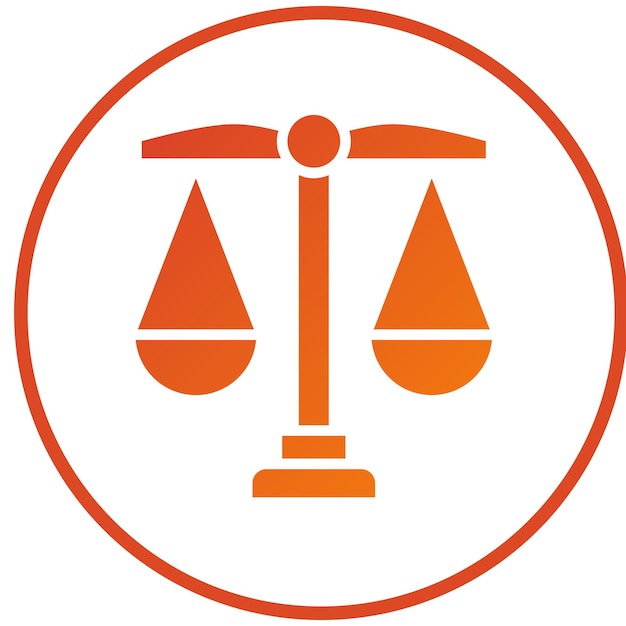 Diseño vectorial Estilo del icono de justicia