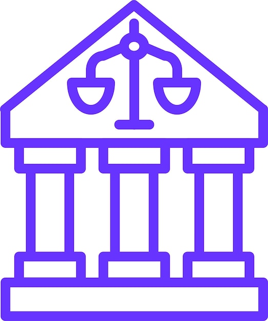 Diseño vectorial Estilo del icono de justicia