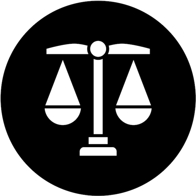 Diseño vectorial Estilo del icono de justicia