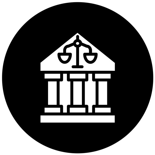 Diseño vectorial Estilo del icono de justicia
