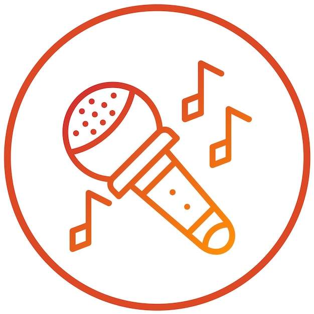 Diseño vectorial de estilo de icono de karaoke
