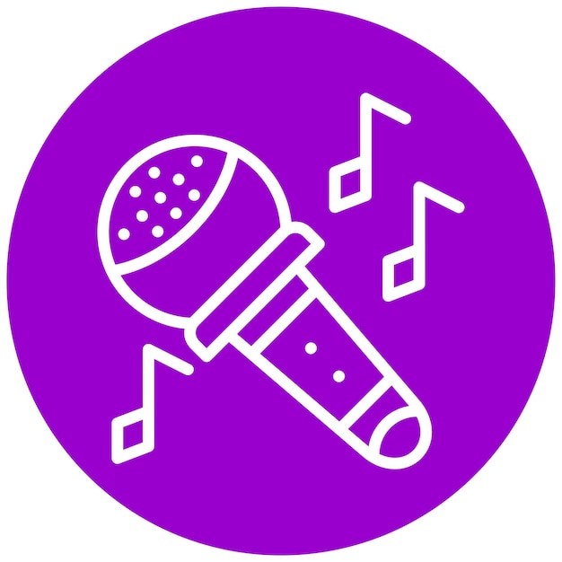 Diseño vectorial de estilo de icono de karaoke