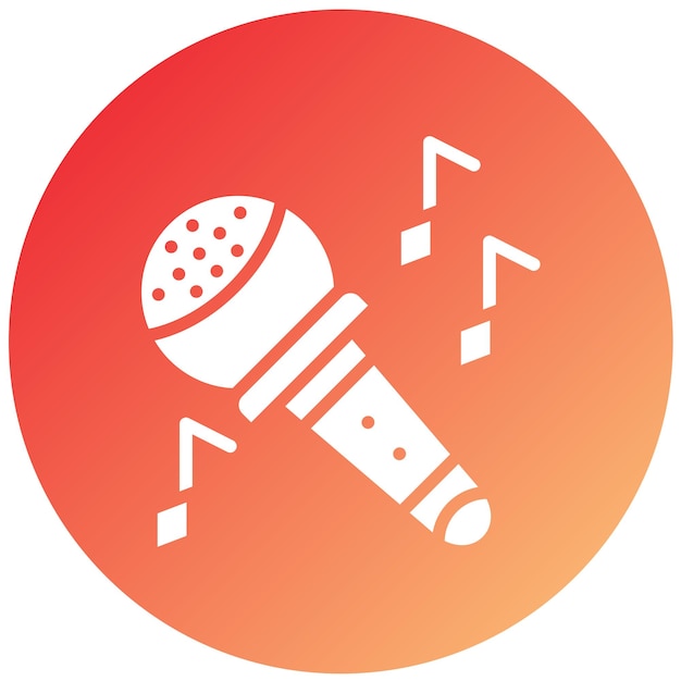 Diseño vectorial de estilo de icono de karaoke