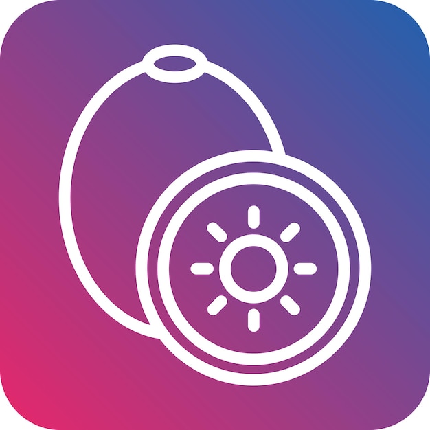 Diseño vectorial Estilo de icono de kiwi