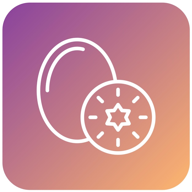 Diseño vectorial Estilo de icono de kiwi
