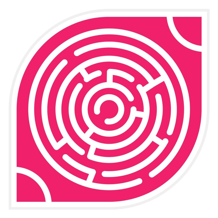 Vector diseño vectorial estilo de icono de laberinto perspicaz