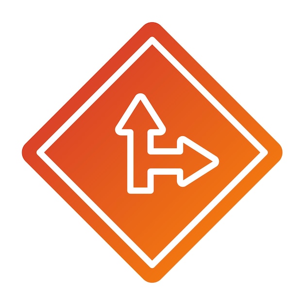 Diseño vectorial Estilo del icono del lado derecho de la carretera
