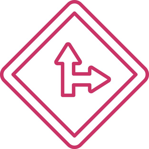 Diseño vectorial Estilo del icono del lado derecho de la carretera