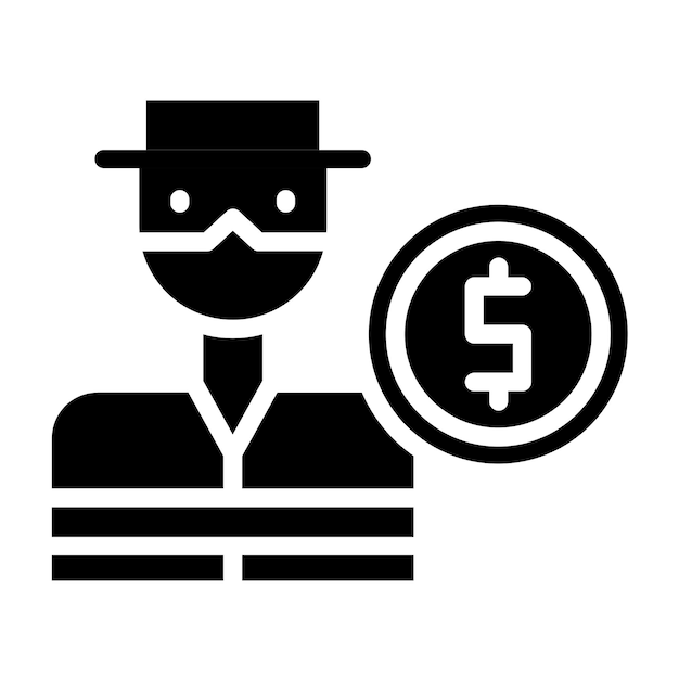 Diseño vectorial estilo de icono de ladrón