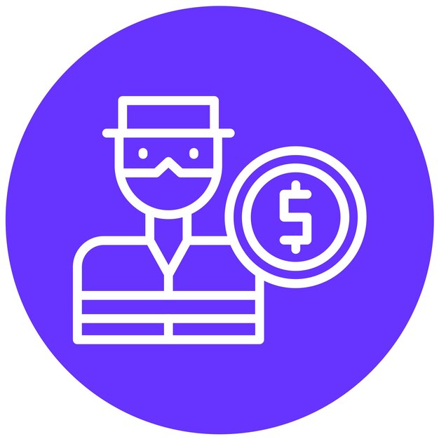 Diseño vectorial estilo de icono de ladrón