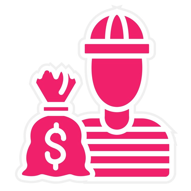 Diseño vectorial estilo de icono de ladrón