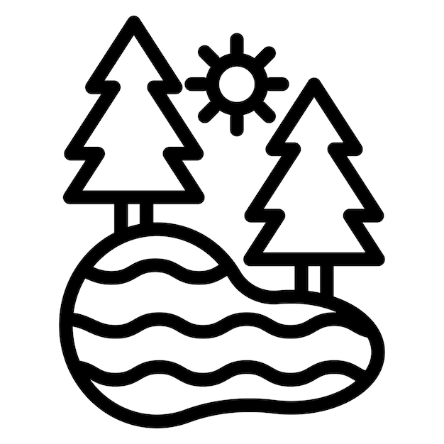 Diseño vectorial Estilo del icono del lago