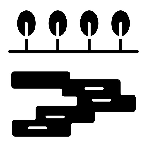 Diseño vectorial Estilo del icono del lago