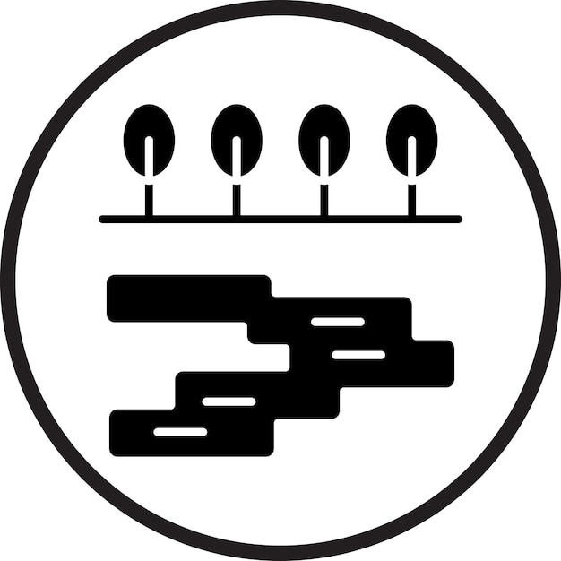 Diseño vectorial Estilo del icono del lago