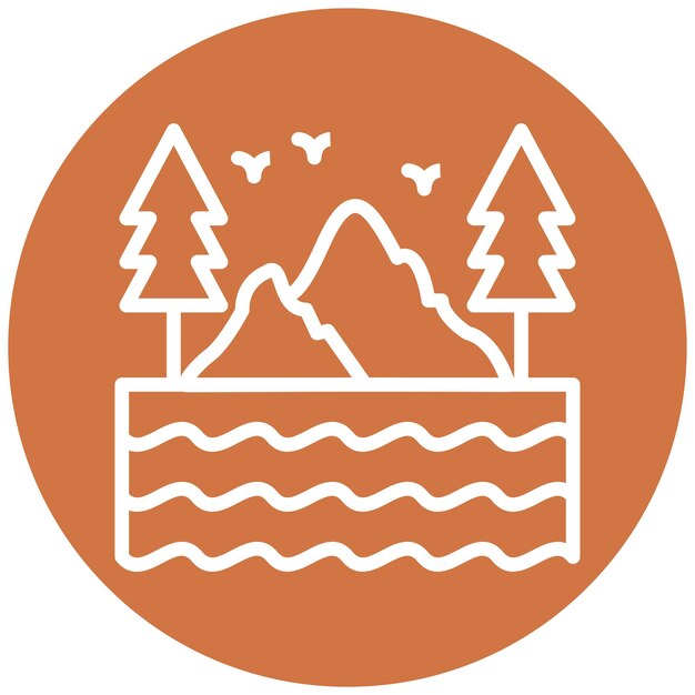 Diseño vectorial Estilo del icono del lago