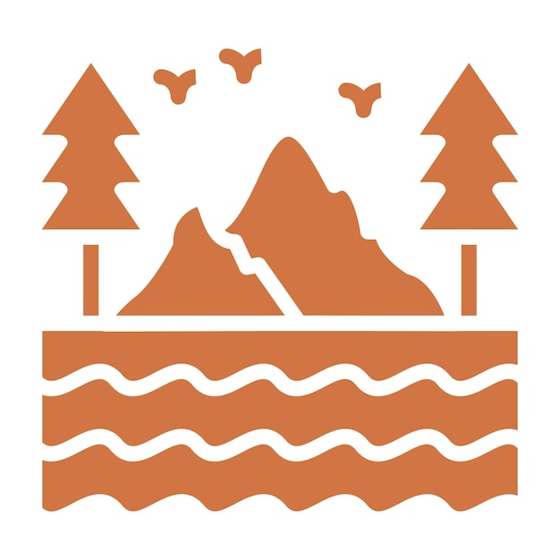 Diseño vectorial Estilo del icono del lago