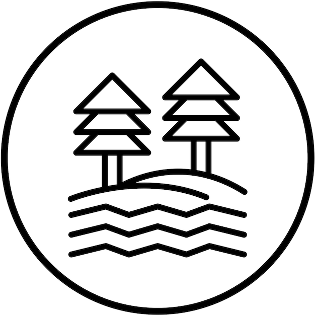 Diseño vectorial Estilo del icono del lago