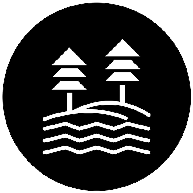 Diseño vectorial Estilo del icono del lago