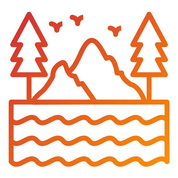 Diseño vectorial Estilo del icono del lago