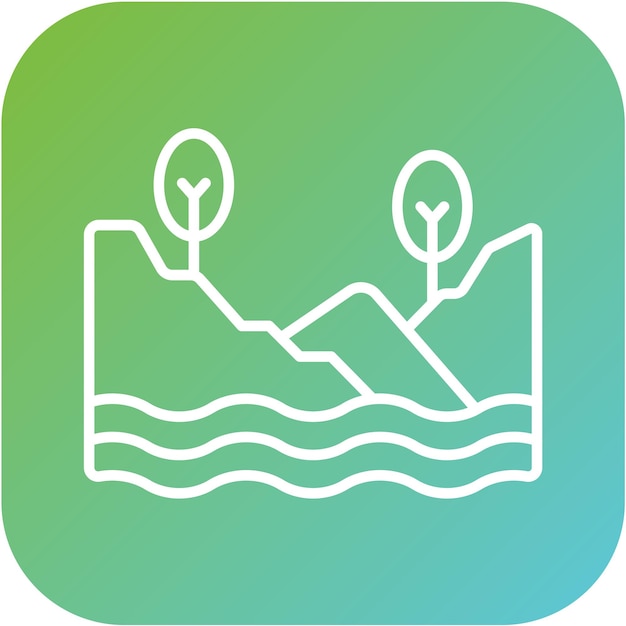 Diseño vectorial Estilo del icono del lago