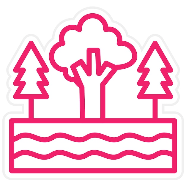 Diseño vectorial Estilo del icono del lago
