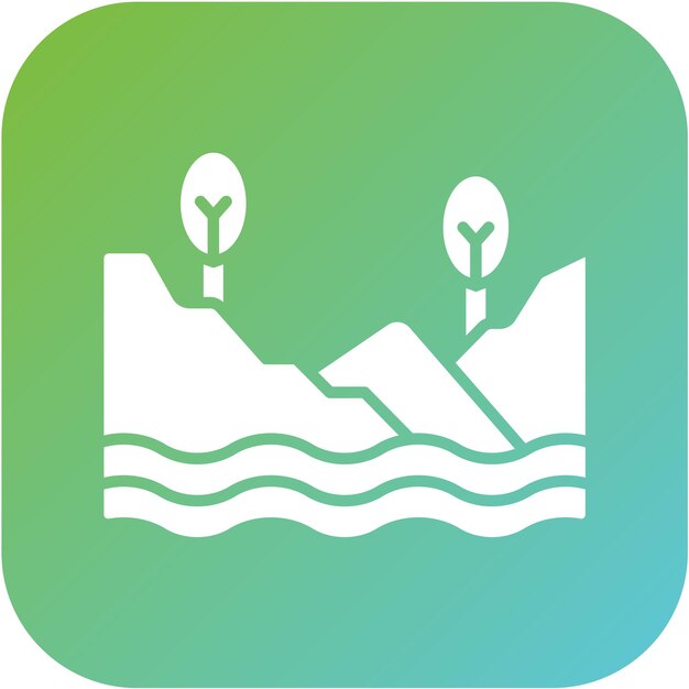 Diseño vectorial Estilo del icono del lago