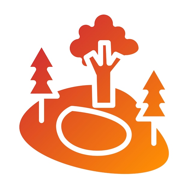 Diseño vectorial Estilo del icono del lago