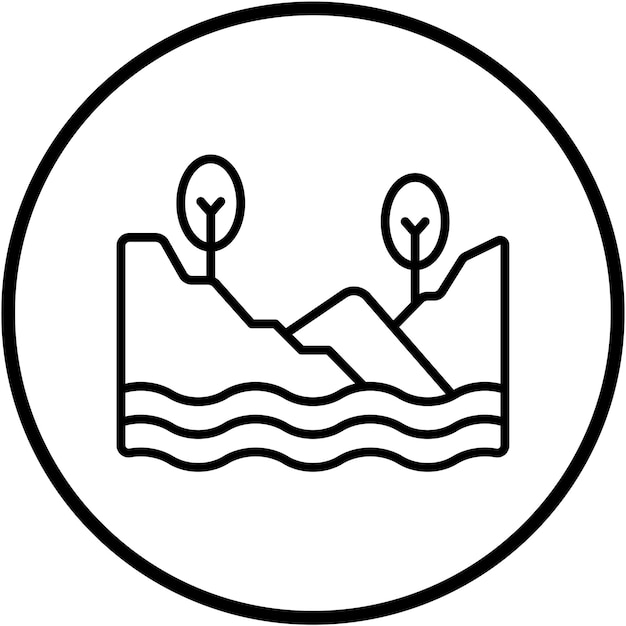 Diseño vectorial Estilo del icono del lago