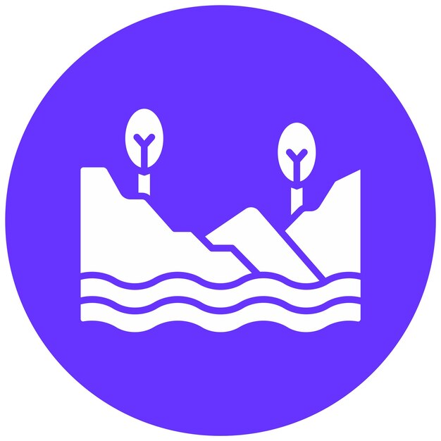 Diseño vectorial Estilo del icono del lago