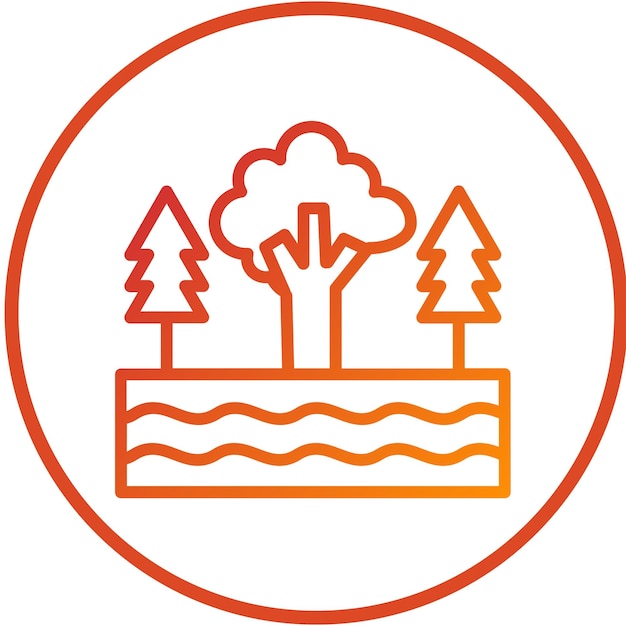 Diseño vectorial Estilo del icono del lago