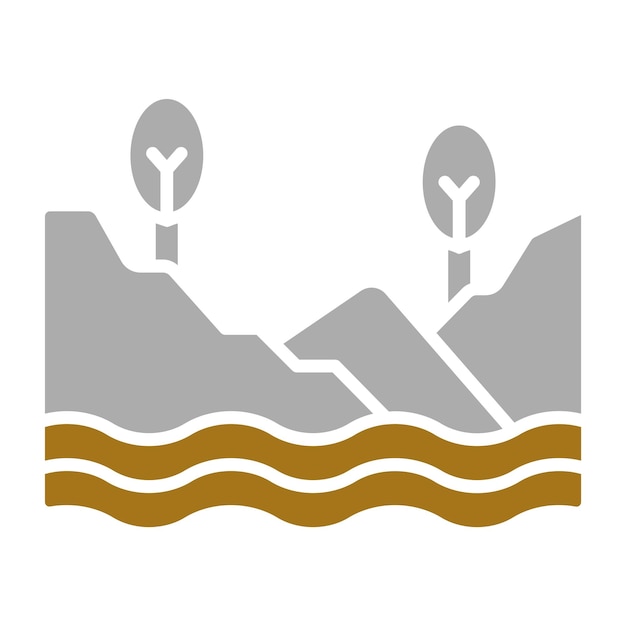 Diseño vectorial Estilo del icono del lago