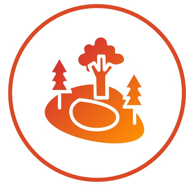 Diseño vectorial Estilo del icono del lago