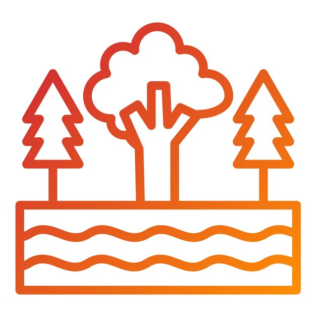 Diseño vectorial Estilo del icono del lago