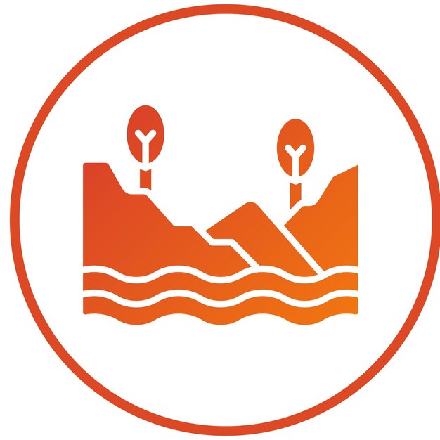 Diseño vectorial Estilo del icono del lago