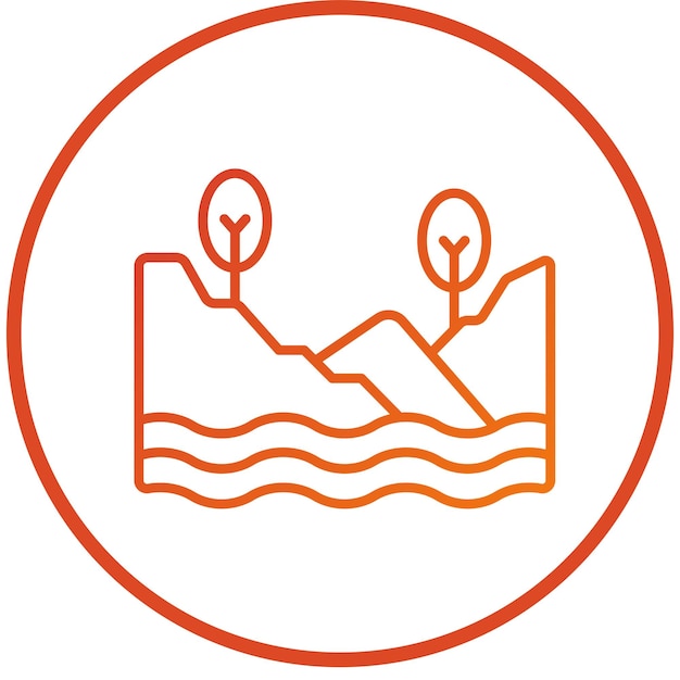 Diseño vectorial Estilo del icono del lago