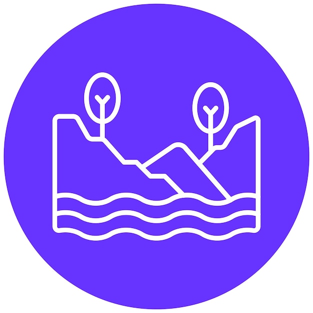 Diseño vectorial Estilo del icono del lago