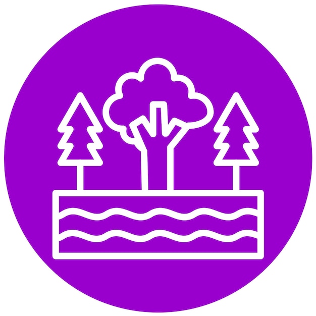 Diseño vectorial Estilo del icono del lago