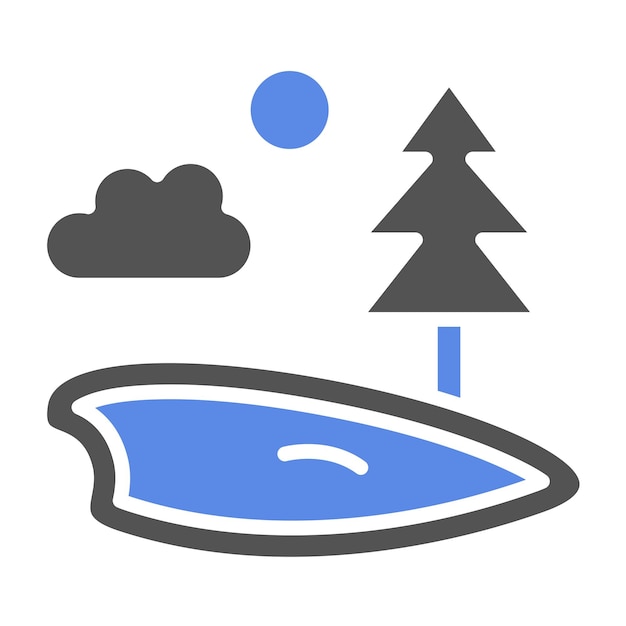 Vector diseño vectorial estilo del icono del lago