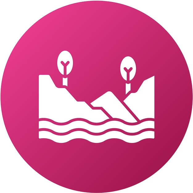 Diseño vectorial Estilo del icono del lago