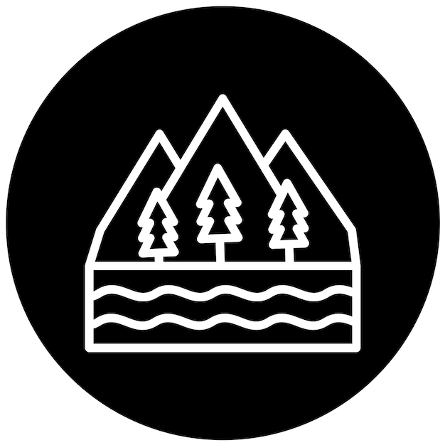 Diseño vectorial Estilo del icono de la laguna