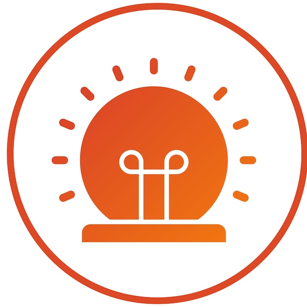 Diseño vectorial Estilo del icono de la lámpara circular