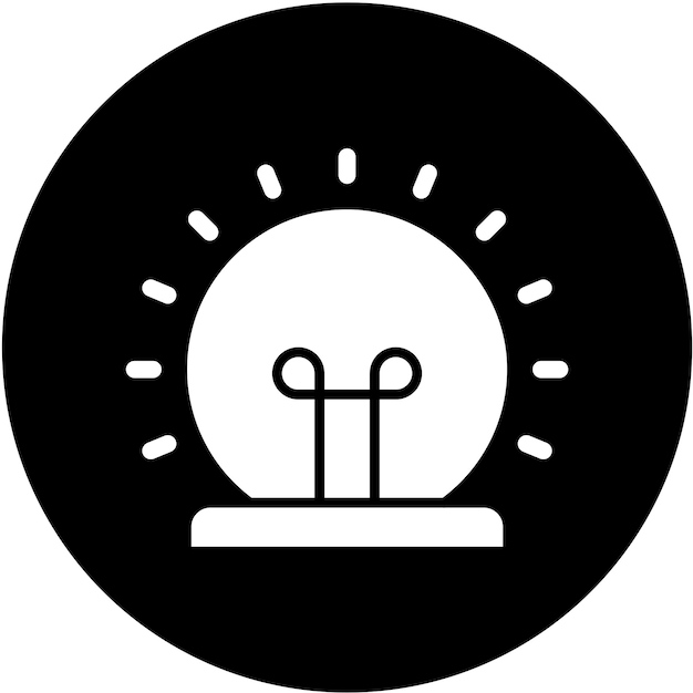 Diseño vectorial Estilo del icono de la lámpara circular