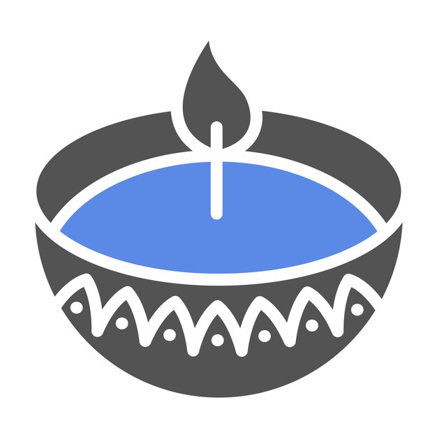 Diseño vectorial del estilo del icono de la lámpara Diya