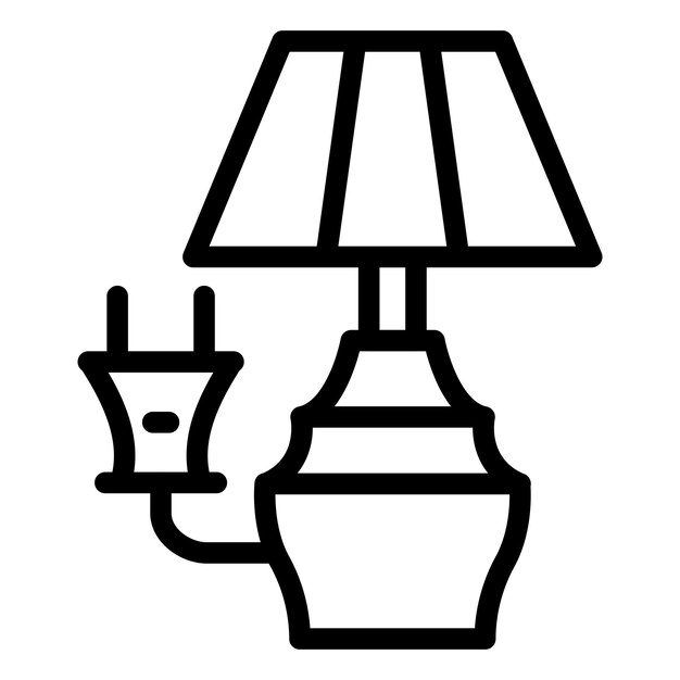 Diseño vectorial Estilo del icono de la lámpara eléctrica