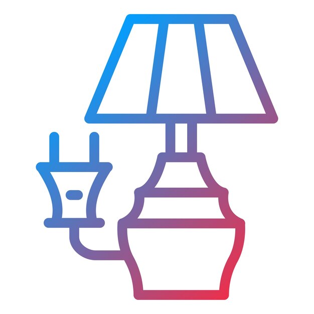 Diseño vectorial Estilo del icono de la lámpara eléctrica